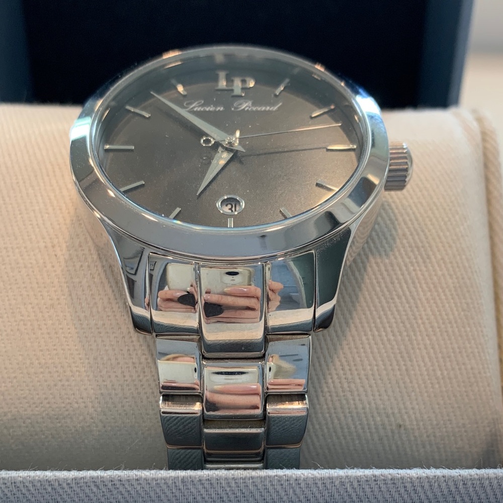 Lucien Piccard Black Dial Silver Watch - Picture 3 of 16